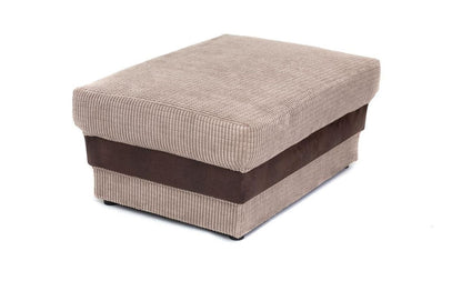 Denzel Jumbo Cord Fabric Corner Sofa - Brown and Beige