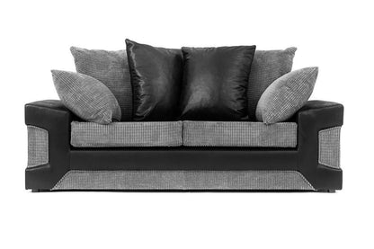 Denzel Jumbo Cord Fabric Corner Sofa - Brown and Beige