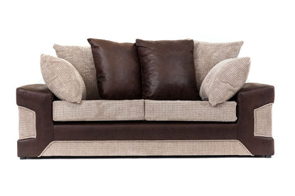 Denzel Jumbo Cord Fabric Corner Sofa - Brown and Beige
