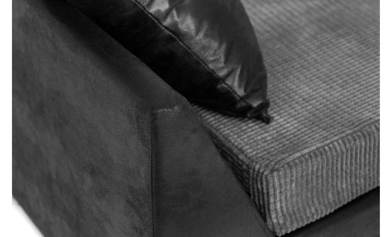 Denzel Jumbo Cord Fabric Corner Sofa - Brown and Beige