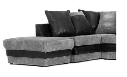 Denzel Jumbo Cord Fabric Corner Sofa - Brown and Beige