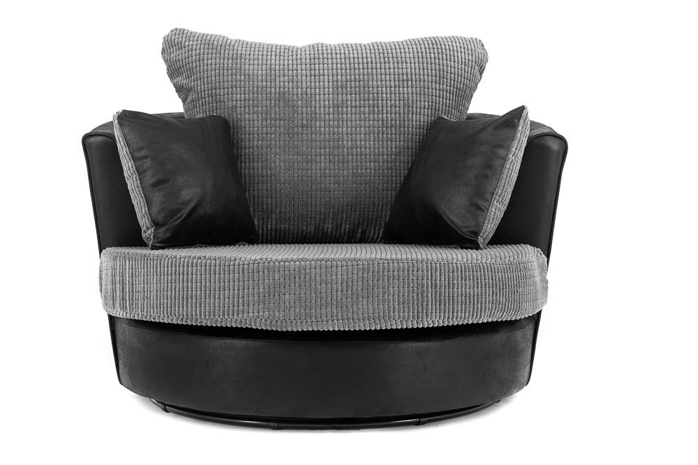 Denzel Jumbo Cord Fabric Corner Sofa - Brown and Beige