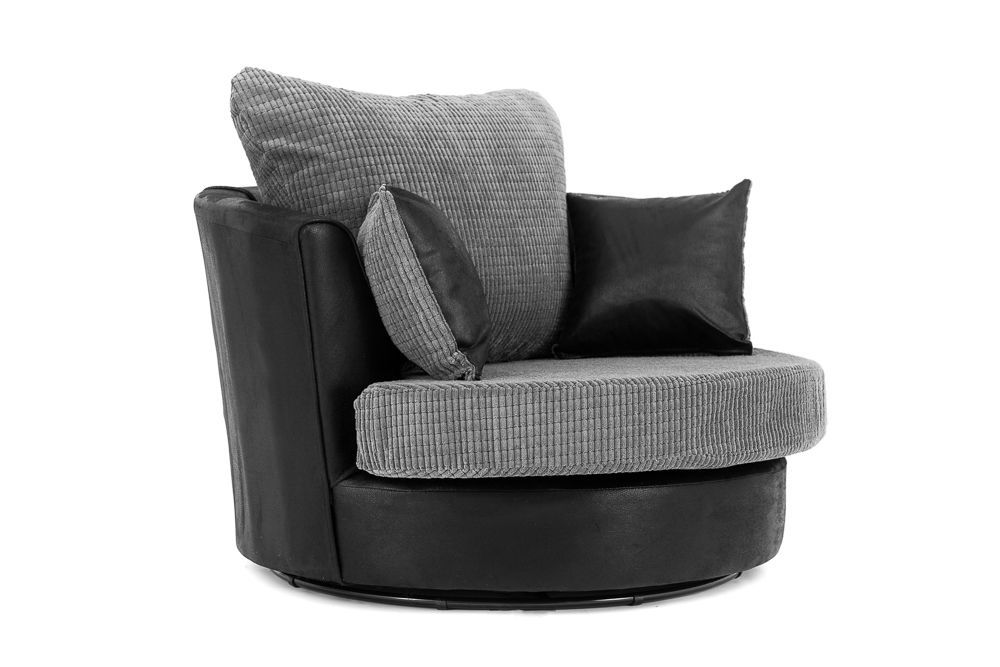 Denzel Jumbo Cord Fabric Corner Sofa - Brown and Beige