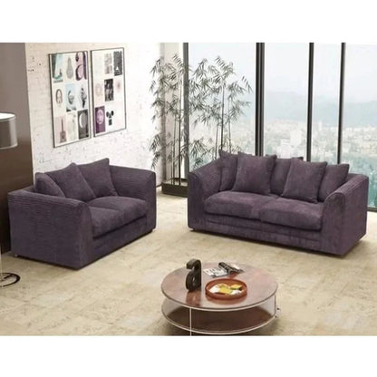 Desmond Jumbo Cord 3 Seater and 2 Seater Sofa Set - Grey and Other Colours