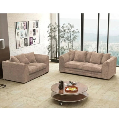 Desmond Jumbo Cord 3 Seater and 2 Seater Sofa Set - Grey and Other Colours