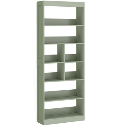 HOMCOM Bookcase, 6-Tier Bookshelf with Open Storage Shelves, Cubes, 180 cm Tall Display Shelf with Anti-Tipping Design, Green