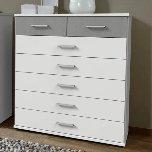 White Chest of Drawers DAYTON Medium Chest, 7 Drawers