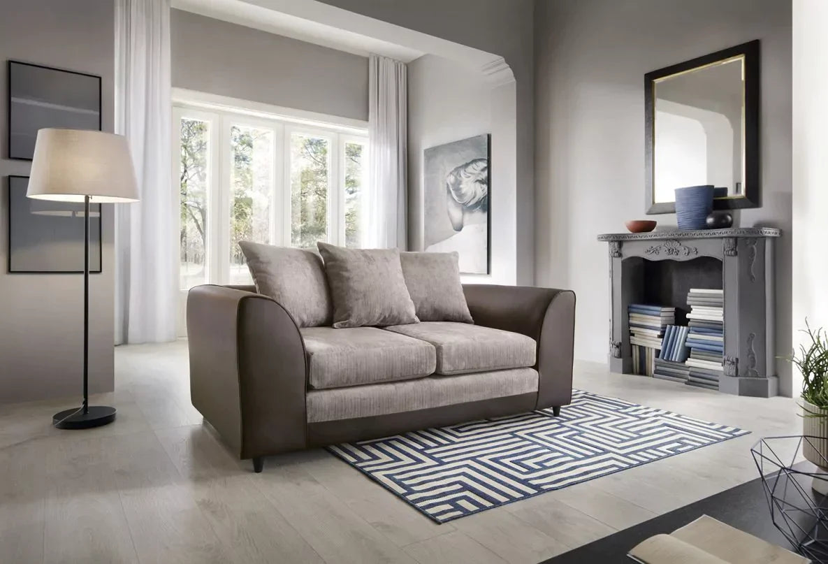 Linacre 2 Seater Sofa - Brown and Beige