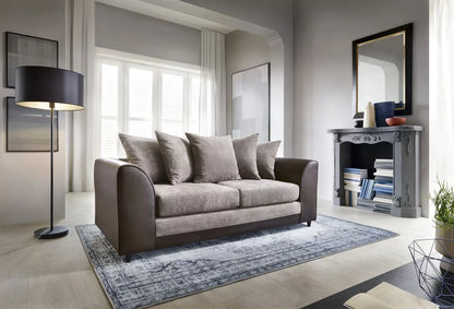 Linacre 2 + 3 Seater Sofa - Brown and Beige