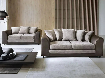 Linacre 2 + 3 Seater Sofa - Brown and Beige