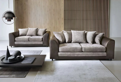 Linacre 2 + 3 Seater Sofa - Brown and Beige
