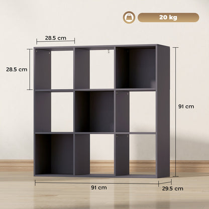 HOMCOM Nine-Cube Storage Shelf - Grey