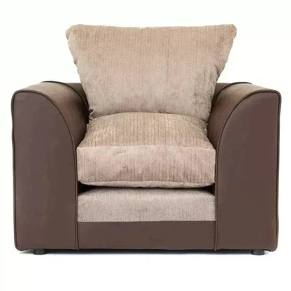 Aruba Fabric 3 Seater and 2 Seater Sofa Set - Black and Grey