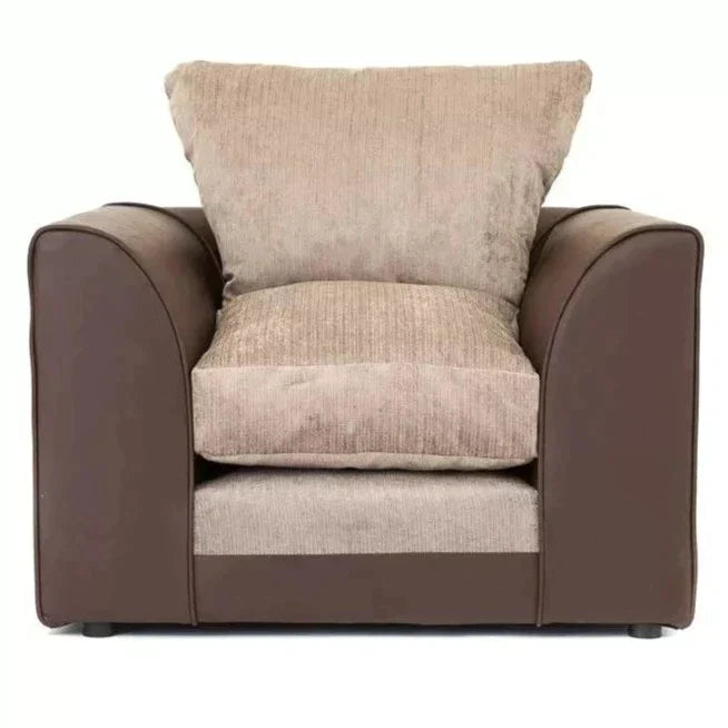 Aruba Black and Grey Chenille Fabric Corner Sofa