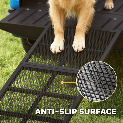 PawHut 191 x 20cm Dog Ramp for Car, Extra Long Pet Stairs with Non-Slip Surface, for Large Dogs, Black