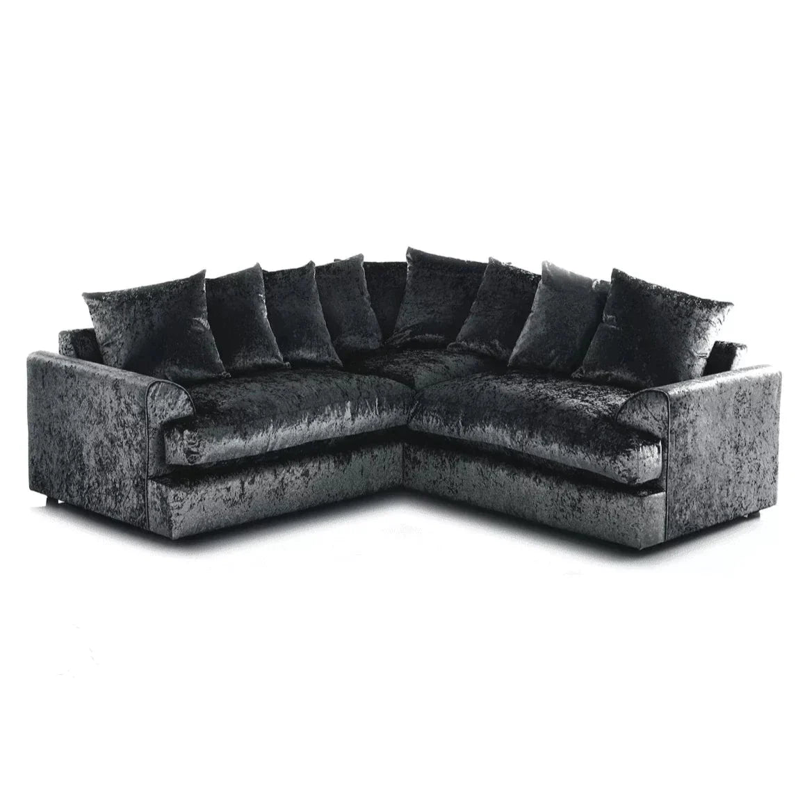 Mercury Ajo Crushed Velvet Corner Sofa ,Silver ,Black ,Mink
