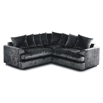Mercury Ajo Crushed Velvet Corner Sofa ,Silver ,Black ,Mink