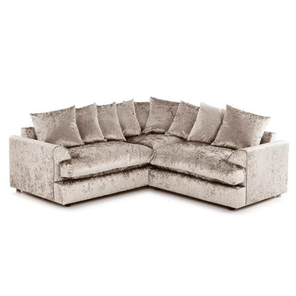 Mercury Ajo Crushed Velvet Corner Sofa,Black