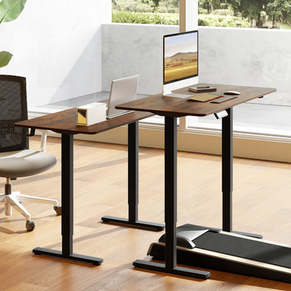 120 x 60 CM Electric Standing Computer Desk with 3 Memory Preset-Rustic Brown