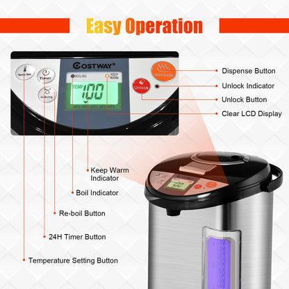 5L Adjustable Instant Hot Electric Water Dispenser with Auto-Cut Off