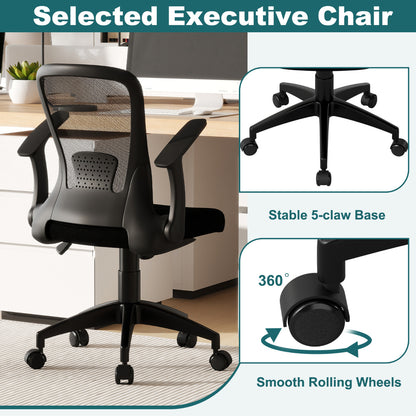 Ergonomic Mesh Office Chair with Adjustable Backrest-Black