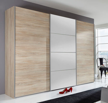 Sliding Wardrobe AMBER 3 Door Mirrored Wardrobe Oak 270cm