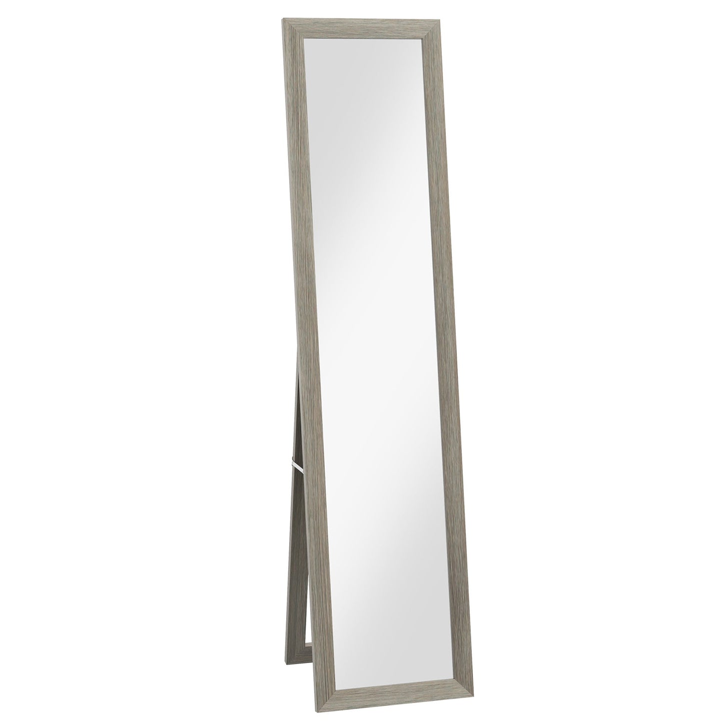 HOMCOM Full Length Mirror, 37 x 157 cm, Hanging or Freestanding, Rectangular Glass Full Body Mirror with Frame for Living Room, Bedroom, Cloakroom, Grey