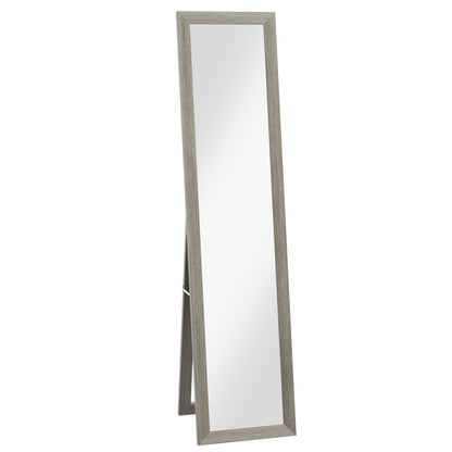 HOMCOM Full Length Mirror, 37 x 157 cm, Hanging or Freestanding, Rectangular Glass Full Body Mirror with Frame for Living Room, Bedroom, Cloakroom, Grey
