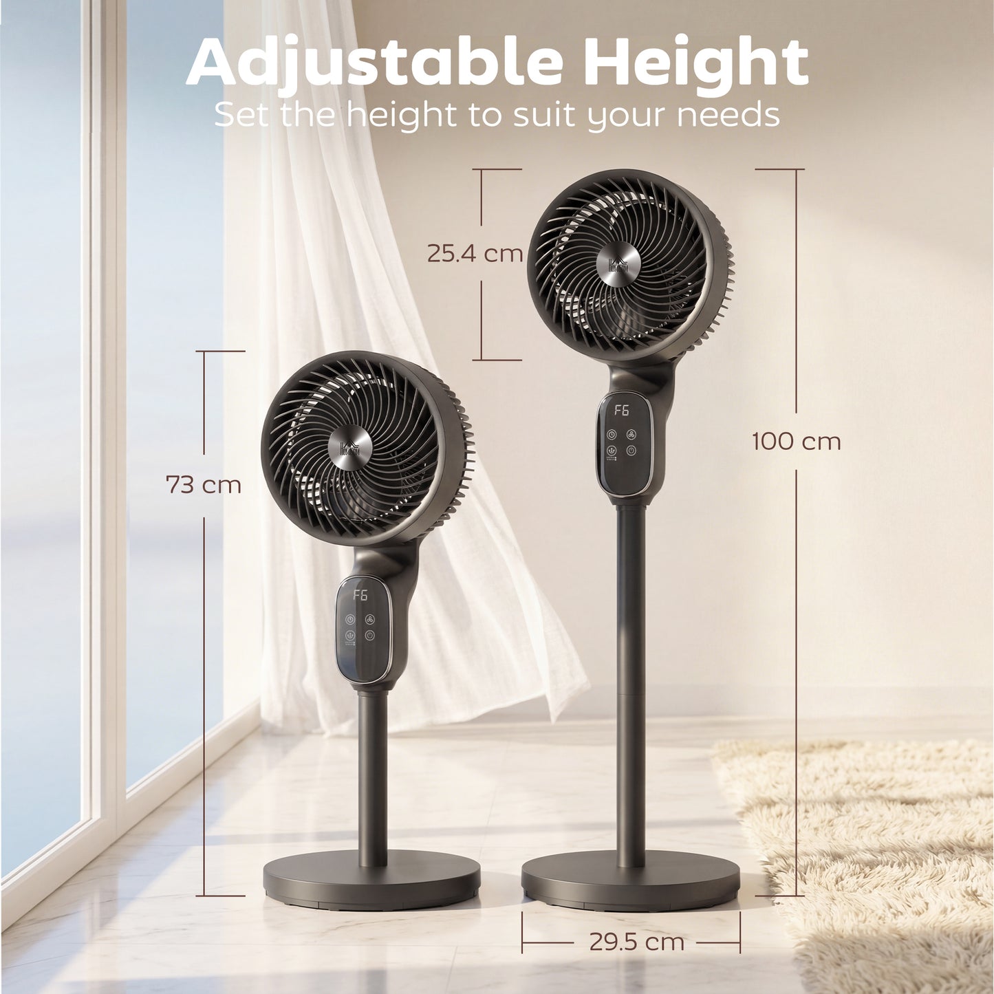 HOMCOM 20 dB Silent Standing Fan for Bedroom, 39" Pedestal Fan with Remote, 90Â° Oscillating, 8 Speeds, Adjustable Height, Black