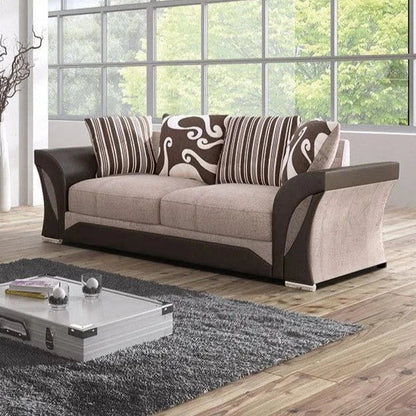 Ferol Fabric Footstool - Black/Grey
