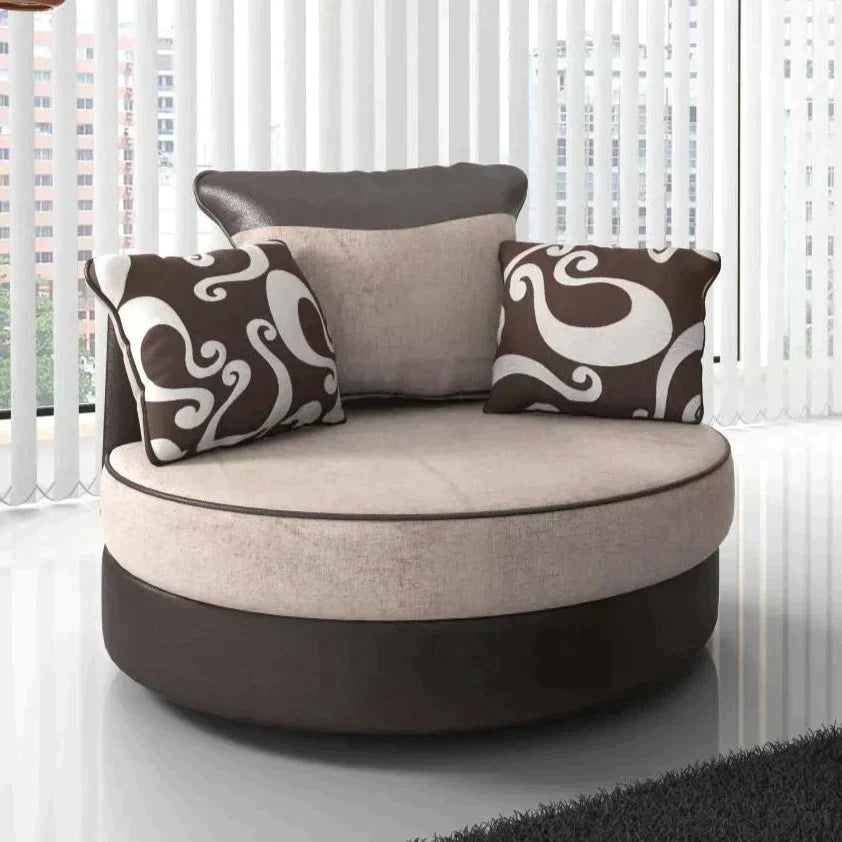 Ferol Fabric Footstool - Black/Grey