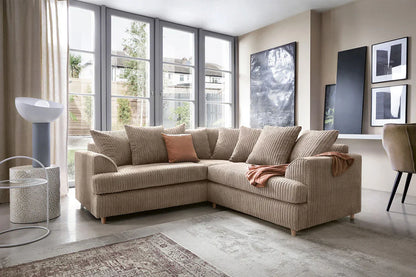 Fergasson Fabric Corner Sofa - Brown