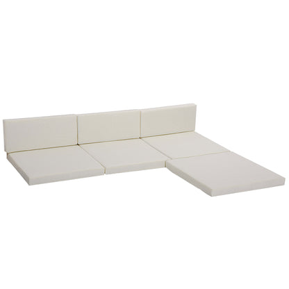 Outsunny Outdoor Cushion Pad Set for Rattan Furniture, 7 Piece Garden Furniture Cushions ONLY, Cream