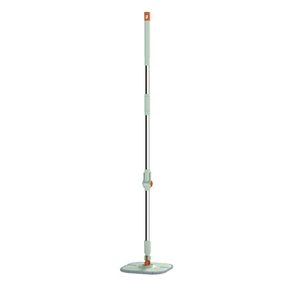 Flat Floor Mop and Bucket System with Washable Microfiber Pads-Green