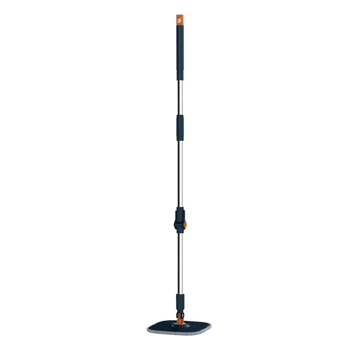 Flat Floor Mop and Bucket System with Washable Microfiber Pads-Navy