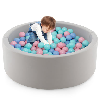 90 x 30cm Soft Round Ball Pool for Toddlers &amp; Baby with 200 Ocean Balls and Storage Bag-Pink