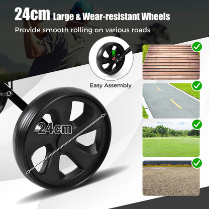 Foldable 2 Wheels Foldable Golf Cart with Scoreboard-Black