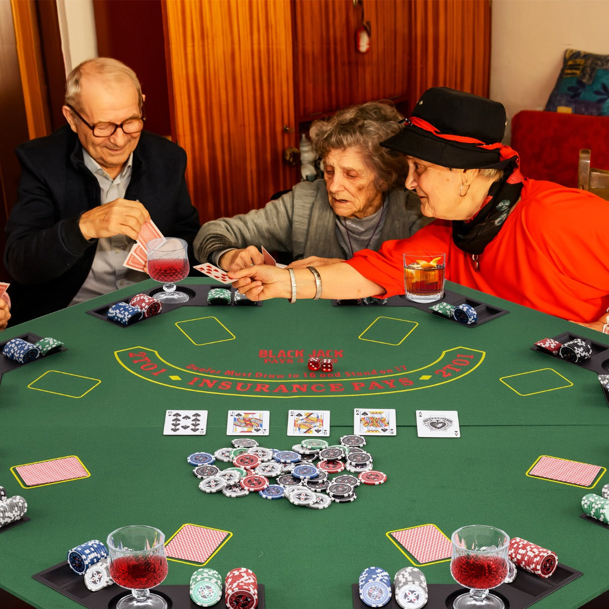 120CM 8-Player Foldable Poker Table Top with Carrying Bag-Green