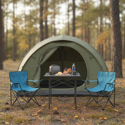 Folding Roll-up Aluminium Camping Table for 4-Black