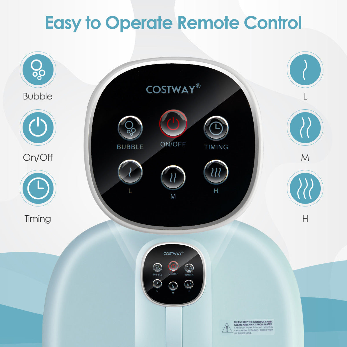 Foot Spa Bath Massager with Heat Bubbles and Remote Control-Blue