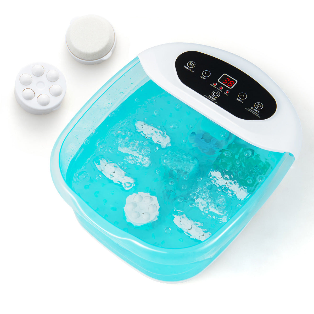 Foot Spa Massager with Removable Pedicure Stone-Lake Blue