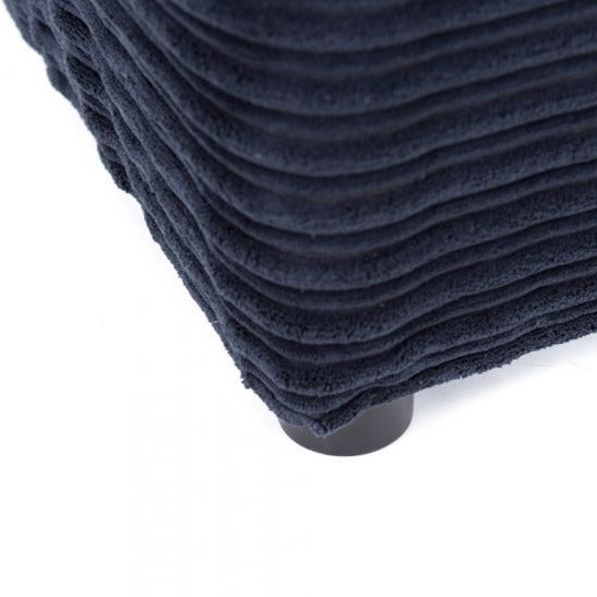 Porto Jumbo Cord Footstool - Black