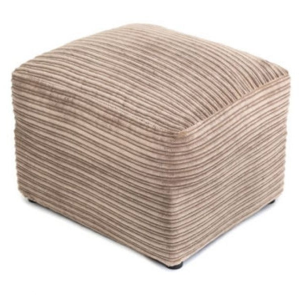 Porto Jumbo Cord Footstool - Black
