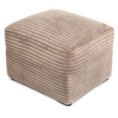 Porto Jumbo Cord Footstool - Black