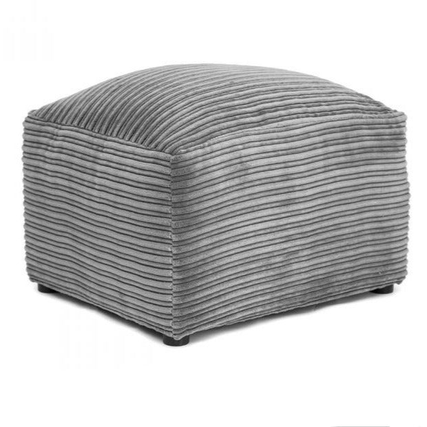Porto Jumbo Cord Footstool - Black
