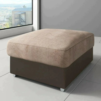 Ferol Fabric Footstool - Black/Grey