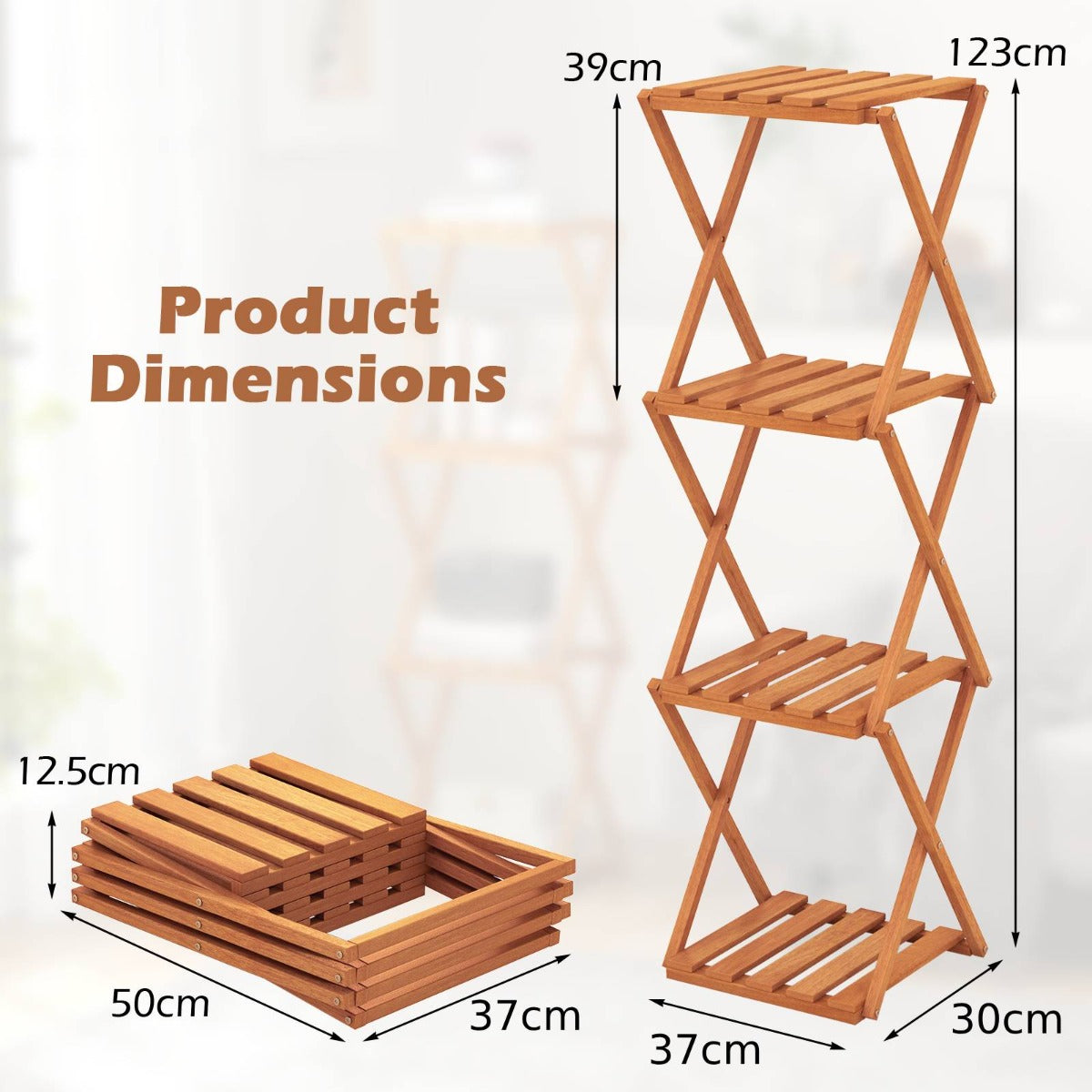 Free Standing Shoe Rack with Sturdy Wood Frame and Stable X-shaped Structure