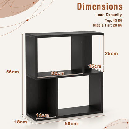 3-Tier Freestanding Bookshelf for Home Office-Black