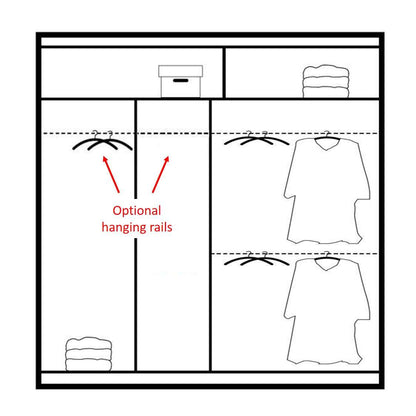 Elegant 2  Door Sliding Mirror Wardrobe Artisan Oak, Black, White, Grey, 203cm