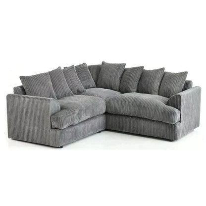 Jamba Double-Padded Fabric Black Corner Sofa - 6 Colours Available